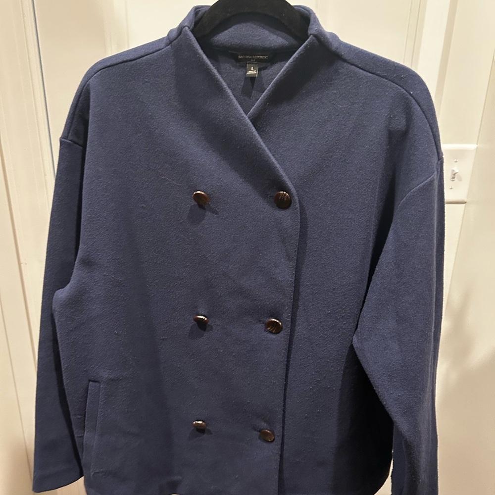 Banana Republic Blue Pea Coat Tailored Formal Wear